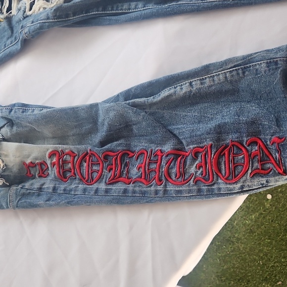 Smoke Rise Stylish Blue Distressed  Jeans - Picture 4 of 10